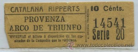 Colecionismos Bilhetes de Transporte: (F03//3) GSC 145 BILLETE DE CATALANA RIPPERTS BARCELONA