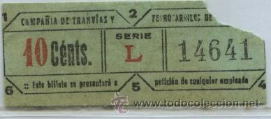 Colecionismos Bilhetes de Transporte: GSC 146 VALENCIA - DE TRANVIA DE VALENCIA