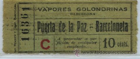 Colecionismos Bilhetes de Transporte: (F28//2) GSC 163 BCN - BILLETE DE LAS GOLONDRINAS DE BARCELONA