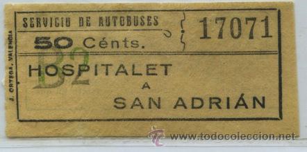 Coleccionismo Billetes de transporte: (F20//7) GSC 170 BCN - BILLETE DEL SERVICIO DE AUTOBUSES / BARCELONA
