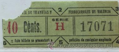 Coleccionismo Billetes de transporte: GSC 170 VALENCIA - DE TRANVIAS DE VALENCIA