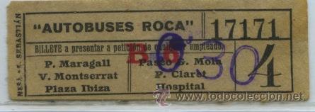 Coleccionismo Billetes de transporte: (F25//10) GSC 171 BCN - BILLETE DE COMPA&Ntilde;IA AUTOBUSES ROCA DE BARCELONA