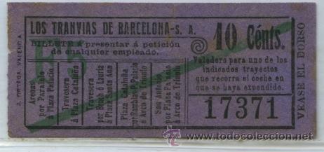 Coleccionismo Billetes de transporte: (F11//5) GSC 173 LTDB - BILLETE DE LOS TRANVIAS DE BARCELONA // VER DORSO PROPAGANDA