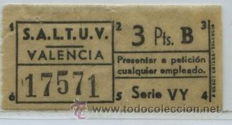 Colecionismos Bilhetes de Transporte: GSC 175 VALENCIA - TRANVIA DE VALENCIA