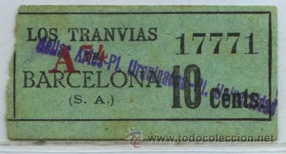 Coleccionismo Billetes de transporte: (F11//2) GSC 177 LTDB - BILLETE DE LOS TRANVIAS DE BARCELONA