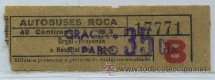 Coleccionismo Billetes de transporte: (F25//10) GSC 177 BCN - BILLETE DE LOS AUTOBUSES ROCA DE BARCELONA