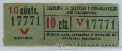Colecionismos Bilhetes de Transporte: GSC 177 VALENCIA - DE TRANVIAS DE VALENCIA
