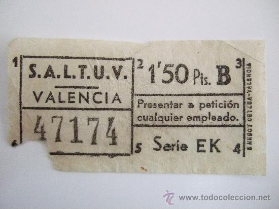 Collectionnisme Billets de transport: BILLETE AUTOBUS VALENCIA CAPICUA - N&ordm; 47174 - DE LOS A&Ntilde;OS 70 - DE 1,50 PTA. - ENVIO GRATIS