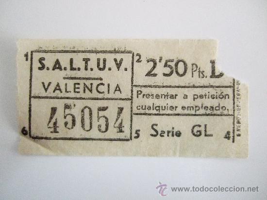 Collectionnisme Billets de transport: BILLETE AUTOBUS VALENCIA - CAPICUA - N&ordm; 45054 - DE LOS A&Ntilde;OS 70 - DE 2,50 PTAS - ENVIO GRATIS