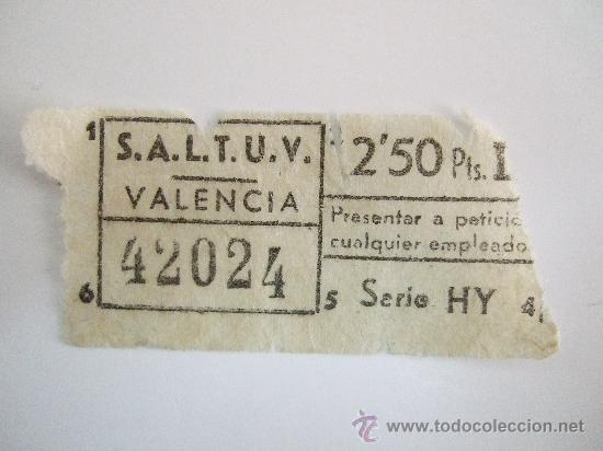 Collectionnisme Billets de transport: BILLETE AUTOBUS VALENCIA CAPICUA - N&ordm; 42024 - DE LOS A&Ntilde;OS 70 - DE 2,50 PTAS - ENVIO GRATIS