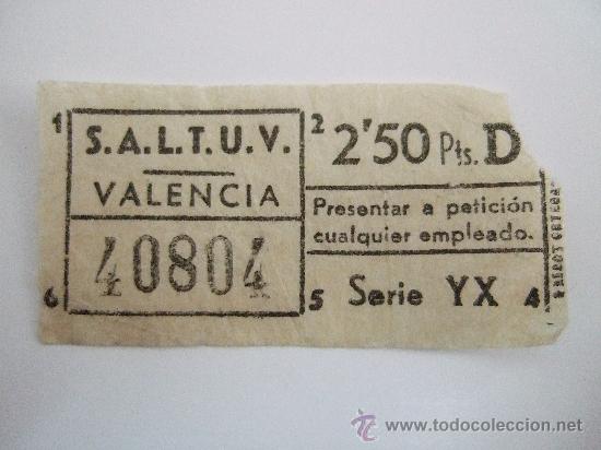 Collectionnisme Billets de transport: BILLETE AUTOBUS VALENCIA CAPICUA - N&ordm; 40804 - DE LOS A&Ntilde;OS 70 - DE 2,50PTAS. - ENVIO GRATIS