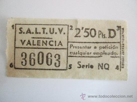 Collectionnisme Billets de transport: BILLETE AUTOBUS VALENCIA CAPICUA - N&ordm; 36063 - DE LOS A&Ntilde;OS 70 - DE 2,50 PTAS. - ENVIO GRATIS