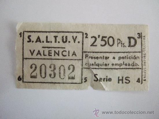 Collectionnisme Billets de transport: BILLETE AUTOBUS VALENCIA CAPICUA - N&ordm; 20302 - DE LOS A&Ntilde;OS 70 - DE 2,50 PTAS - ENVIO GRATIS