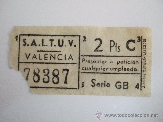 Coleccionismo Billetes de transporte: BILLETE AUTOBUS VALENCIA CAPICUA - N&ordm; 78387 - DE LOS A&Ntilde;OS 70 - DE 2 PTAS- ENVIO GRATIS