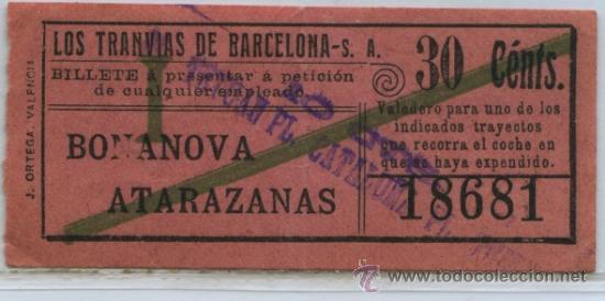 Collectables Transport Tickets: (F11//5) GSC 186 LTDB - BILLETE DE LOS TRANVIAS DE BARCELONA