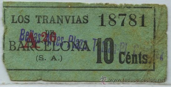 Collectables Transport Tickets: (F11//2) GSC 187 LTDB - BILLETE DE LOS TRANVIAS DE BARCELONA