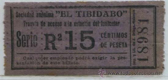 Collectables Transport Tickets: (F14//3) GSC 189 BCN - BILLETE DEL TRANVIA DEL TIBIDABO (TRANVIA AZUL) DE BARCELONA