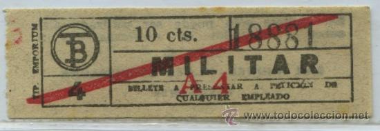 Collectables Transport Tickets: (F22//4) GSC 188 BCN - BILLETE MILITAR DE TRANVIAS DE BARCELONA