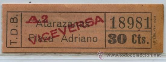 Collectables Transport Tickets: (F22//2 TIPO B ) GSC 189 BCN - BILLETE DE TRANVIAS DE BARCELONA