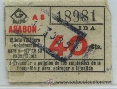 Collectables Transport Tickets: (F33//4-40) GSC 189 METRO - BILLETE DEL METRO DE BARCELONA