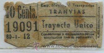 Collectables Transport Tickets: GSC 190 MADRID - BILLETE DE TRANVIAS DE MADRID