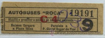 Collectables Transport Tickets: (F25//10) GSC 191 BCN - BILLETE DE AUTOBUSES ROCA // BARCELONA