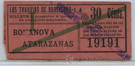 Collectables Transport Tickets: (F11//5) GSC 191 LTDB - BILLETE DE LOS TRANVIAS DE BARCELONA