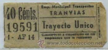 Collectionnisme Billets de transport: GSC 195 MADRID - BILLETE DE TRANVIAS DE MADRID