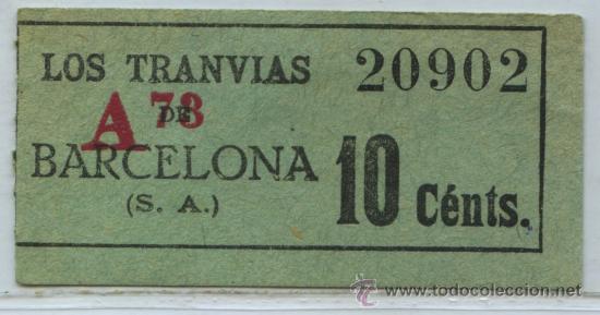 Collectionnisme Billets de transport: (F11//2) GSC 209 LTDB - BILLETE DE LOS TRANVIAS DE BARCELONA