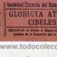 Coleccionismo Billetes de transporte: TRANVIA SOCIEDAD TRANVIA DEL ESTE DE MADRID. 10 CTS. SERIE FRR. ATOCHA CIBELES.. Lote 30819202