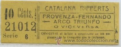 Collectables Transport Tickets: (F03//3) GSC 210 RIPPERTS - BILLETE DE CATALANA RIPPERS // BARCELONA