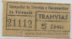 Collectionnisme Billets de transport: GSC 211 VALENCIA - DE TRANVIA DE VALENCIA
