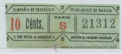 Collectionnisme Billets de transport: GSC 213 VALENCIA - DE TRANVIAS DE VALENCIA