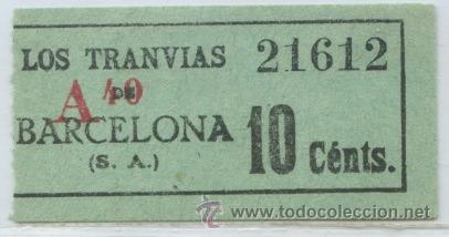 Collectionnisme Billets de transport: (F11//2) GSC 216 LTDB - BILLETE DE LOS TRANVIAS DE BARCELONA