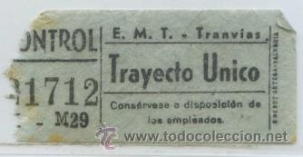 Collectionnisme Billets de transport: GSC 217 MADRID - BILLETE TRANVIAS DE MADRID