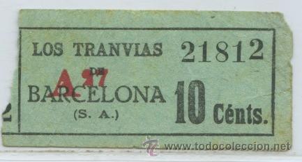 Collectionnisme Billets de transport: (F11//2) GSC 218 LTDB - BILLETE DE LOS TRANVIAS DE BARCELONA