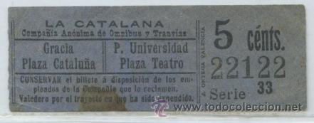 Collectionnisme Billets de transport: (F03//3) GSC 221 RIPPERTS - BILLETE DE LA CATALANA BARCELONA