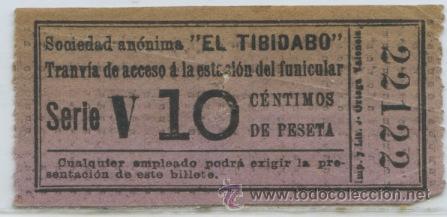 Collectionnisme Billets de transport: (F14//3) GSC 221 BCN - BILLETE DEL TRANVIA DEL TIBIDABO BARCELONA