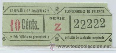 Coleccionismo Billetes de transporte: GSC 222 VALENCIA - BILLETE DE TRANVIAS DE VALENCIA
