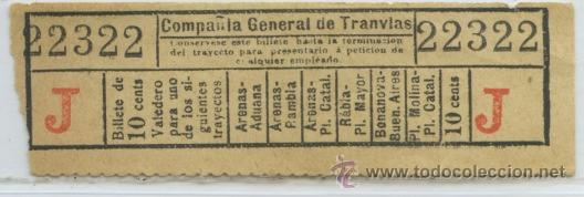 Coleccionismo Billetes de transporte: (F06//6) GSC 223 CGT - BILLETE DE COMPA&Ntilde;IA GENERAL DE TRANVIAS DE BARCELONA