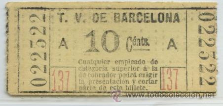 Coleccionismo Billetes de transporte: (F01//3) GSC 223 BCN - BILLETE DE TV DE BARCELONA // 1900