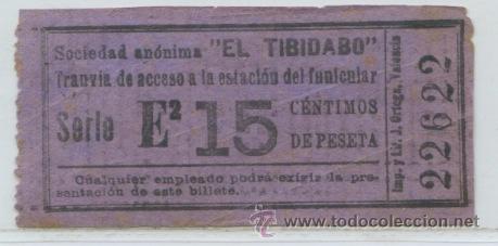 Coleccionismo Billetes de transporte: (F14//3) GSC 226 BCN - BILLETE DE TRANVIAS DEL TIBIDABO // BARCELONA