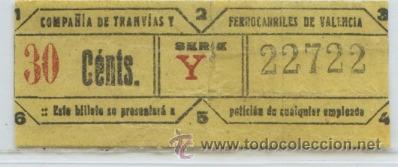 Coleccionismo Billetes de transporte: GSC 227 VALENCIA - BILLETE DE TRANVIAS DE VALENCIA