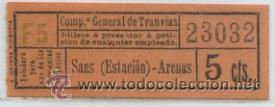 Coleccionismo Billetes de transporte: (F06//6) GSC 230 CGT - BILLETE DE COMPA&Ntilde;IA GENERAL DE TRANVIAS DE BARCELONA