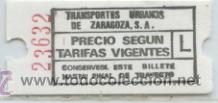Coleccionismo Billetes de transporte: GSC 236 BILLETE DE TRANSPORTES DE ZARAGOZA