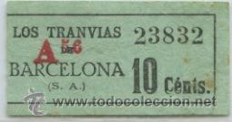 Coleccionismo Billetes de transporte: (F11//2) GSC 238 LTDB - BILLETE DE LOS TRANVIAS DE BARCELONA