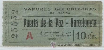 Colecionismos Bilhetes de Transporte: (F28//2) GSC 255 BCN - BILLETE DE GOLONDRINAS DE BARCELONA