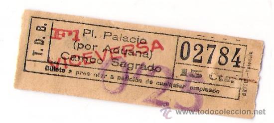 Coleccionismo Billetes de transporte: T.D.B. - PL.PALAU(PER DUANA) CAMP SAGRAT  .  EN CATALAN Y DORSO CASTELLANO  -25 CTS.