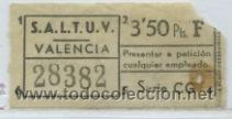 Colecionismos Bilhetes de Transporte: GSC 283 VALENCIA - BILLETE DE TRANVIAS DE VALENCIA