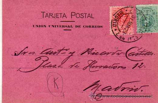 Collectables Transport Tickets: Tarjeta postal. Ferrocarriles de Madrid a Zaragoza y a Alicante. Division de Reclamaciones. 1923